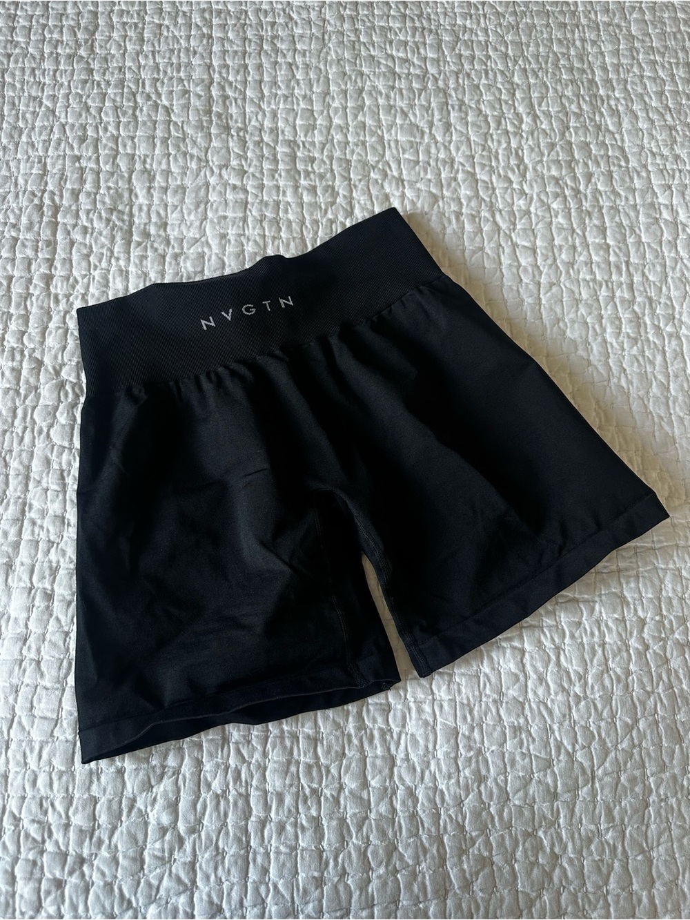 NVGTN Black High-Rise Stretch Bike Shorts